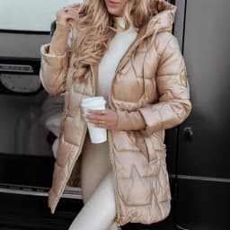 Parkas Coat Women Cotton Padded Jacket Hooded Outerwear Winter Thick Warm Pockets Zipper Puffer Windproof Mid Length Overcoat