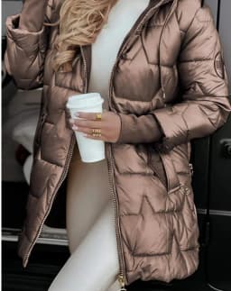Parkas Coat Women Cotton Padded Jacket Hooded Outerwear Winter Thick Warm Pockets Zipper Puffer Windproof Mid Length Overcoat