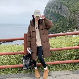 Korean Hooded Thicken Down Cotton Jacket Women Loose Mid-Length Bread Coat Winter New Over-Knee Warm Snow Outerwear