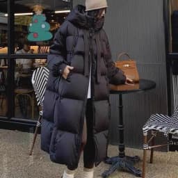 Korean Hooded Thicken Down Cotton Jacket Women Loose Mid-Length Bread Coat Winter New Over-Knee Warm Snow Outerwear