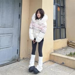 Women's Winter Tops Jacket Cotton Coat Striped Hooded Thickened Warm Vintage Simple Comfortable Leisure Fashion Niche Versatile
