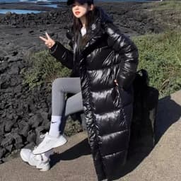 2025 New Women Shiny Cotton Jacket Women'S Long Cotton Coat Korean Loose Large Size Parkas Coat Fashion Hooded Thicken Jacket