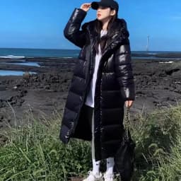 2025 New Women Shiny Cotton Jacket Women'S Long Cotton Coat Korean Loose Large Size Parkas Coat Fashion Hooded Thicken Jacket