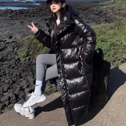 2025 New Women Shiny Cotton Jacket Women'S Long Cotton Coat Korean Loose Large Size Parkas Coat Fashion Hooded Thicken Jacket