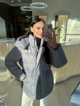Printed Female Winter Cotton Quilted Jacket Hooded Thicken Zipper Single Breasted Long Sleeve 2025 New Casual Coat Loose Outwear