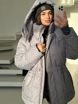 Printed Female Winter Cotton Quilted Jacket Hooded Thicken Zipper Single Breasted Long Sleeve 2025 New Casual Coat Loose Outwear