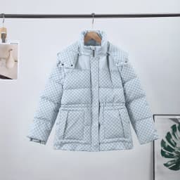 Printed Female Winter Cotton Quilted Jacket Hooded Thicken Zipper Single Breasted Long Sleeve 2025 New Casual Coat Loose Outwear