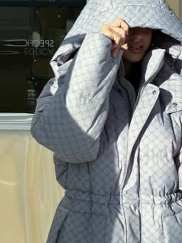 Printed Female Winter Cotton Quilted Jacket Hooded Thicken Zipper Single Breasted Long Sleeve 2025 New Casual Coat Loose Outwear