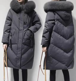 Black Winter Coat 2025 New Women's Thick Down Cotton Jacket Women Loose Hooded Parker Coat Oversized Female Cotton Warm Overcoat