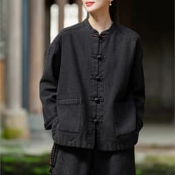 Johnature Women Ramie Cotton Chinese Style Parkas 2025 Winter New Long Sleeve Plush Warm Coats Solid Color Chinese Style Parkas