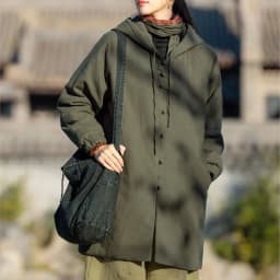 Johnature Women Vintage Hooded Parkas Button Chinese Style Ramie Cotton Coats 2025 Winter New Solid Color Long Sleeve Parkas