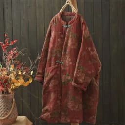 Johnature 2025 Woman Winter New Splicing Vintage Chinese Style Print Long Sleeves Parkas Fashion Loose Single Breasted Parkas