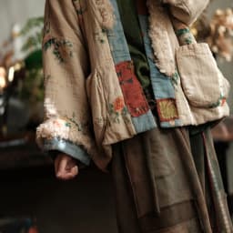 Johnature Women Vintage Winter Print Floral Parkas Patchwork Color Coats 2025 New Long Sleeve Warm Chinese Style Cotton Parkas