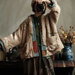 Johnature Women Vintage Winter Print Floral Parkas Patchwork Color Coats 2025 New Long Sleeve Warm Chinese Style Cotton Parkas