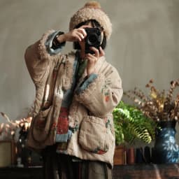 Johnature Women Vintage Winter Print Floral Parkas Patchwork Color Coats 2025 New Long Sleeve Warm Chinese Style Cotton Parkas