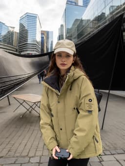 Conciso Women Outdoor Parka Mountaineering Casual Jacket Fashion Loose Winter Jacket Hooded Stand-Up Collar Coats MZ-23336
