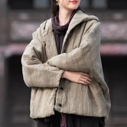 Johnature Women Vintage Cotton Ramie Hooded Parkas Button Long Sleeve Warm Coats 2025 Winter New Chinese Style Women Parkas