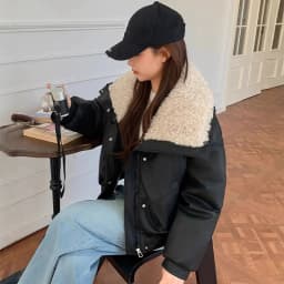 Lambswool Pu Leather Cropped Parkas Women Korean Long Sleeve Fleece Thicken Warm Winter Jackets Chic Pocket Zipper Up Overcoat