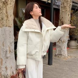 Lambswool Pu Leather Cropped Parkas Women Korean Long Sleeve Fleece Thicken Warm Winter Jackets Chic Pocket Zipper Up Overcoat