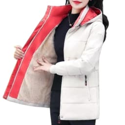 Detachable Hooded Parka Windproof jacket Female's winter jacket plush and Thickened High-End Women's Short Cotton Coat Patchwork