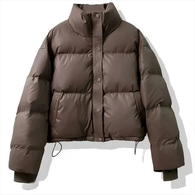 2025 New Style Washless down Cotton Jacket Short Thickened Bread Style Small Size Women's Spring Casual Outerwear
