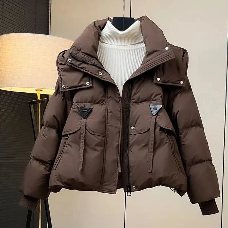 New 2025 Loose Comfortable Be All-match Ladies Cotton Padded Outerwear Elegant Hooded Thicken Women's Down Cotton Jacket