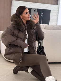 Fur Patchwork Cotton Coats Women Hooded Stand Collar Zippers Oversize Thicken Solid Jackets 2025 Winter Chic Warm Outerwear Lady