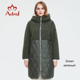 Astrid 2022 Women's autumn winter coat faux Fur tops Fashion stitching down jacket Hooded Oversize parkas Women coat  AM-7542