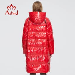 Astrid 2023 New Winter parka Women's coat women Jacket long warm Bright fabric fashion hooded large sizes female clothing 8675