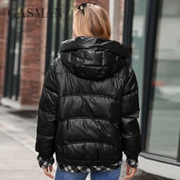 GASMAN Women's Parka 2022 New Fashion Women stand collar short slim casual hooded Luxury pocket Warm Down Jacket GM-82903