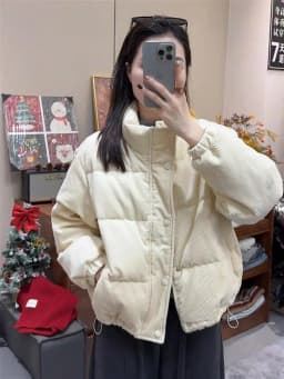 Winter Corduroy Parkas for Women Y2K Korean Loose Thick Warm Crop Coats Y2K Harajuku Preppy All Match Puffer Outerwear Mujer