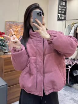 Winter Corduroy Parkas for Women Y2K Korean Loose Thick Warm Crop Coats Y2K Harajuku Preppy All Match Puffer Outerwear Mujer