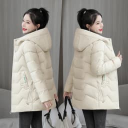 2025 New Women Down Cotton Jacket Korean Loose Thicken Warm Women'S Winter Jacket Hooded Print Women Parkas Coat Winter Outwear