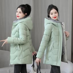 2025 New Women Down Cotton Jacket Korean Loose Thicken Warm Women'S Winter Jacket Hooded Print Women Parkas Coat Winter Outwear