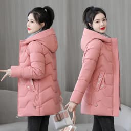 2025 New Women Down Cotton Jacket Korean Loose Thicken Warm Women'S Winter Jacket Hooded Print Women Parkas Coat Winter Outwear