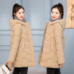 2025 New Women Down Cotton Jacket Korean Loose Thicken Warm Women'S Winter Jacket Hooded Print Women Parkas Coat Winter Outwear