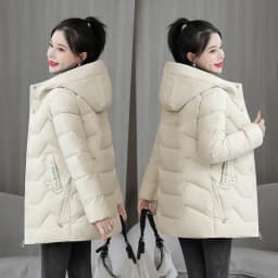 2025 New Women Down Cotton Jacket Korean Loose Thicken Warm Women'S Winter Jacket Hooded Print Women Parkas Coat Winter Outwear