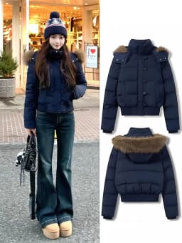 ZAROY Quilted Cotton Slim Short Puffer Coat Women Fur Hood Thick Warm Windproof Winter Cotton Padded Outwear Retro Jacket куртка