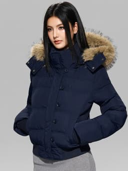 ZAROY Quilted Cotton Slim Short Puffer Coat Women Fur Hood Thick Warm Windproof Winter Cotton Padded Outwear Retro Jacket куртка