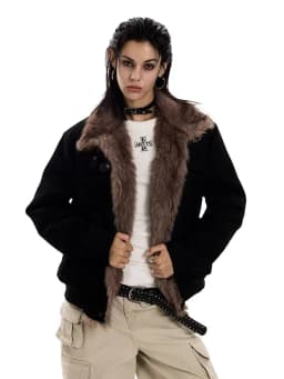 Vintage Suede Parkas Women Y2K American Loose Streetwear Fur Collar Coats Bf Harajuku Single Breasted Warm Outwear New