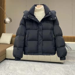 2025Autumn Winter New Down Cotton Jacket Women's Korean Solid Thicken Warm Hooded Short Coat Female Casual Ladies Top
