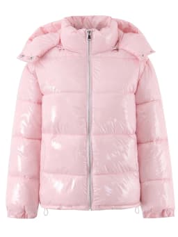 Retro American Street Style Short Cotton Jacket with Hood Drawstring Waist Stand Collar Bright Surface Bread Coat Warm Bottom