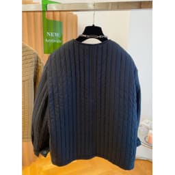 Korean Style round Neck Quilted Cotton Jacket Loose Casual Asymmetrical Zipper Warm Cotton Clothes Outerwear for Women