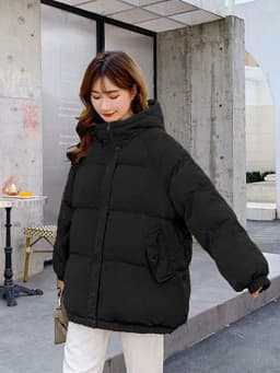New 2025 Women Short Jacket Winter Thick Hooded Cotton Padded Coats Female Korean Loose Puffer Parkas Ladies Oversize Outwear