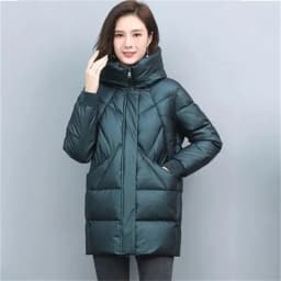 2026 Hooded Cotton Coat Women's Mid-Length Winter Jackets Elegant Mother's Parkas Padded Jacket Thick Down Padded Jacket Vintage