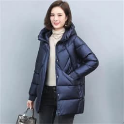 2026 Hooded Cotton Coat Women's Mid-Length Winter Jackets Elegant Mother's Parkas Padded Jacket Thick Down Padded Jacket Vintage