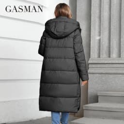 GASMAN 2024 Winter Jacket Women Brand High Quality Casual Long Women's Jackets Hooded Zipper Pocket Puffer Parkas Outwear 88607
