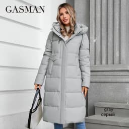 GASMAN 2024 Winter Jacket Women Brand High Quality Casual Long Women's Jackets Hooded Zipper Pocket Puffer Parkas Outwear 88607