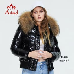 Astrid Large Natural Raccoon Fox Fur Hooded 2023 Winter warm Thick Coat Women Short Down Jacket Puffer fashion Female Parkas