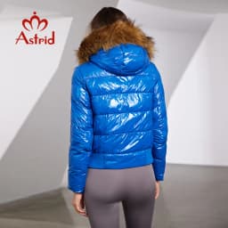 Astrid Large Natural Raccoon Fox Fur Hooded 2023 Winter warm Thick Coat Women Short Down Jacket Puffer fashion Female Parkas